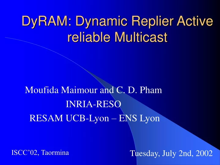 dyram dynamic replier active reliable multicast