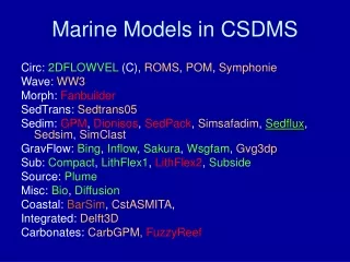 Marine Models in CSDMS