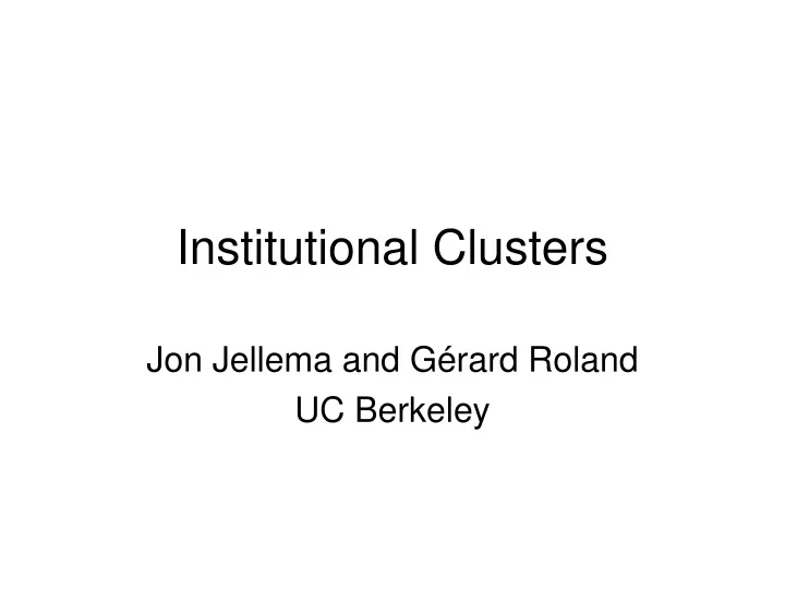 institutional clusters