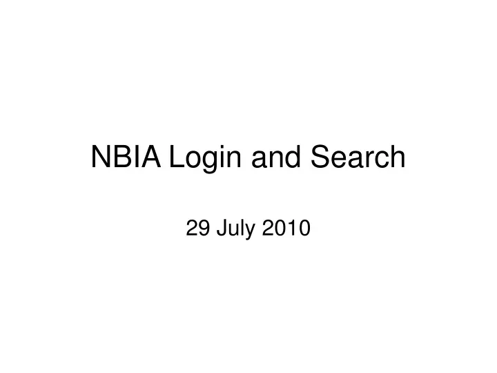 nbia login and search