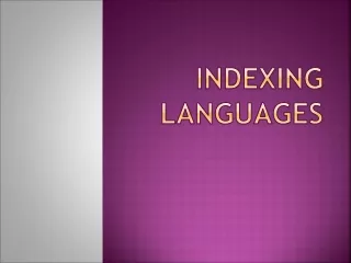 Indexing Languages