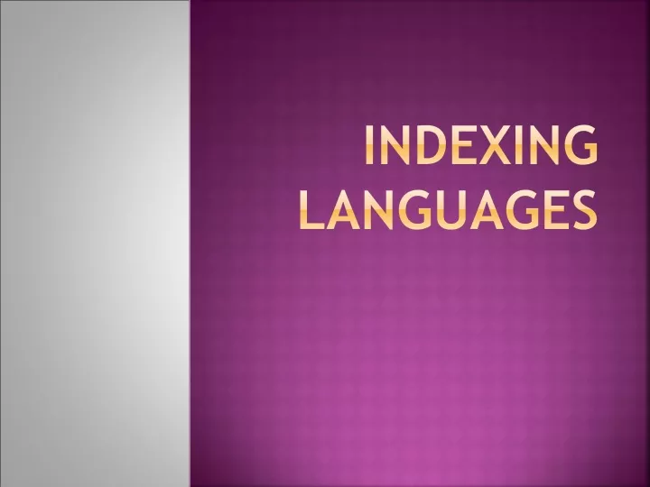 indexing languages