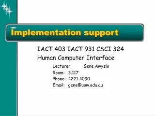 Implementation support