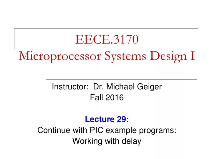 eece 3170 microprocessor systems design i