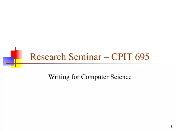 research seminar cpit 695