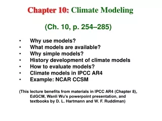 Chapter 10:  Climate Modeling