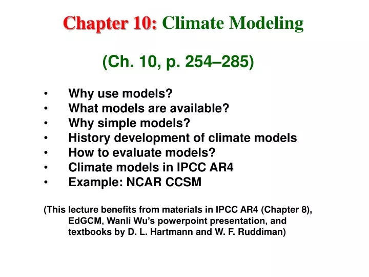 chapter 10 climate modeling