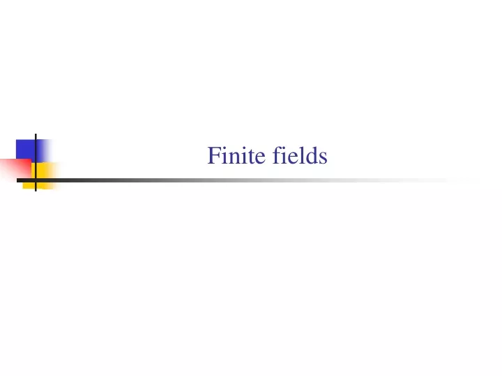 finite fields