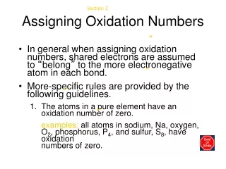 Assigning Oxidation Numbers