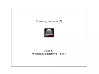 Financing decisions (3)