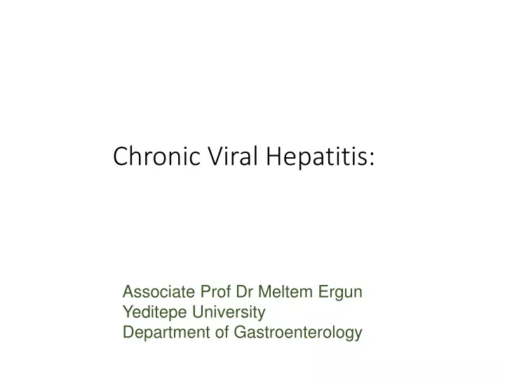 chronic viral hepatitis