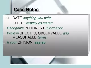 Case Notes