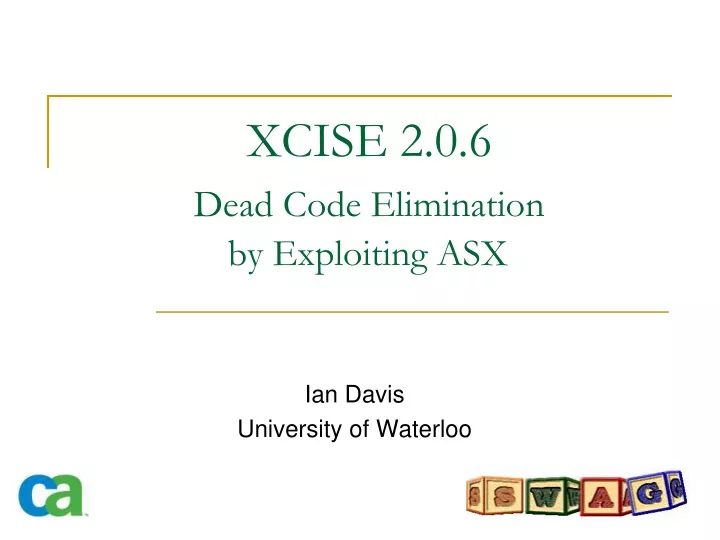 xcise 2 0 6 dead code elimination by exploiting asx