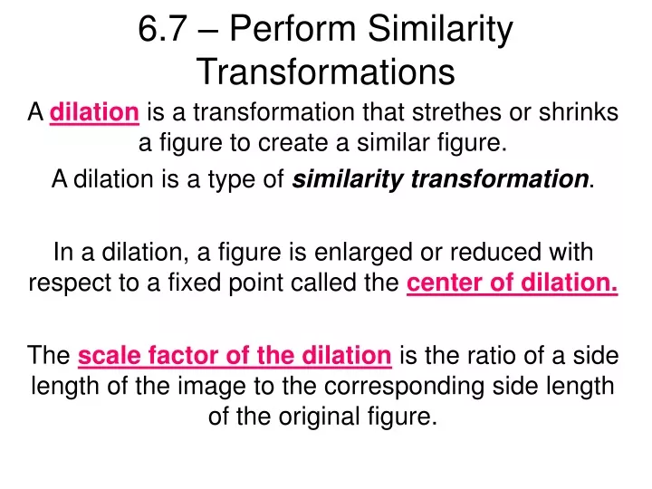 6 7 perform similarity transformations
