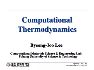 Computational Thermodynamics