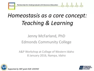 Homeostasis as a core concept:   Teaching &amp; Learning