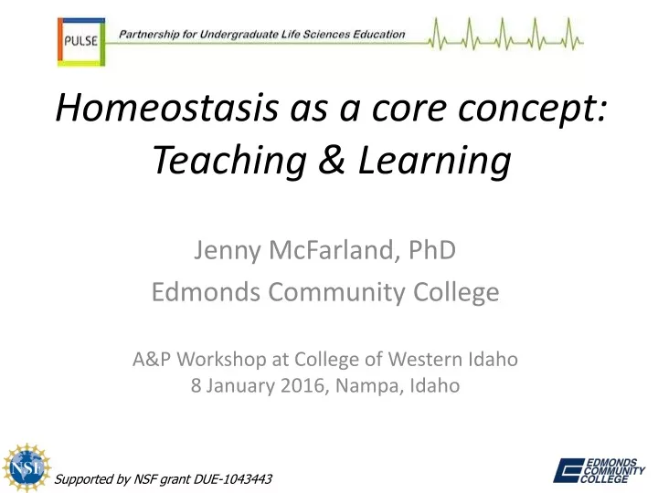 homeostasis as a core concept teaching learning