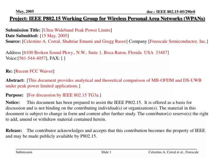 project ieee p802 15 working group for wireless