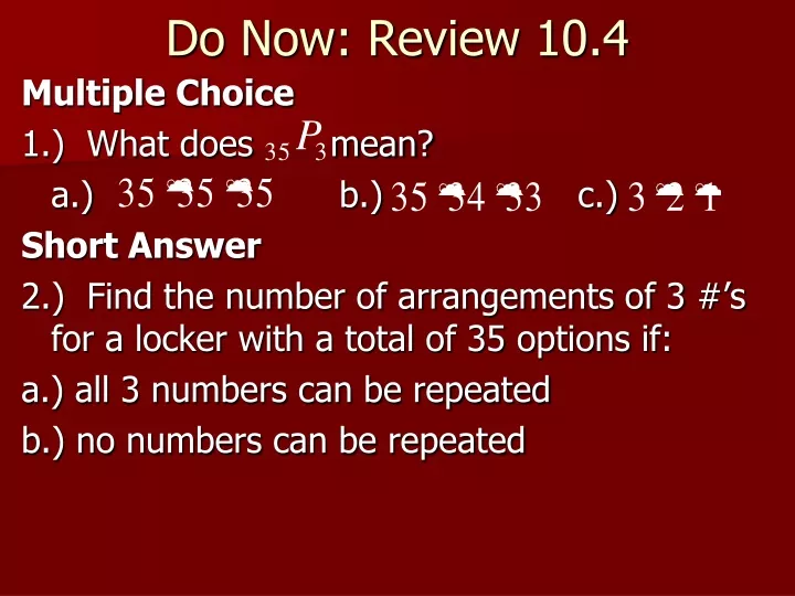 do now review 10 4