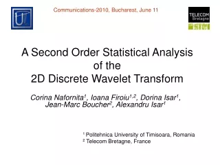 A Second Order Statistical Analysis  of the  2D Discrete Wavelet Transform