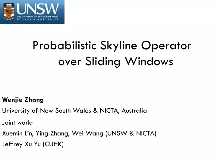 probabilistic skyline operator over sliding
