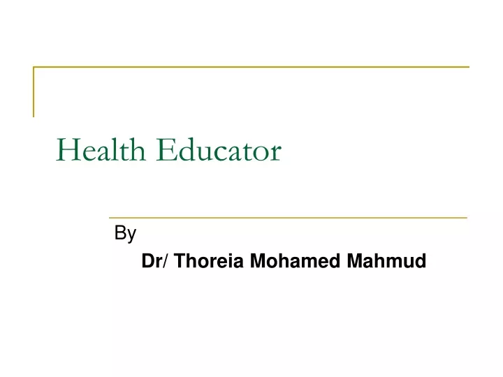 health educator