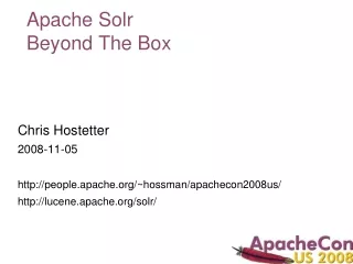 Apache Solr Beyond The Box