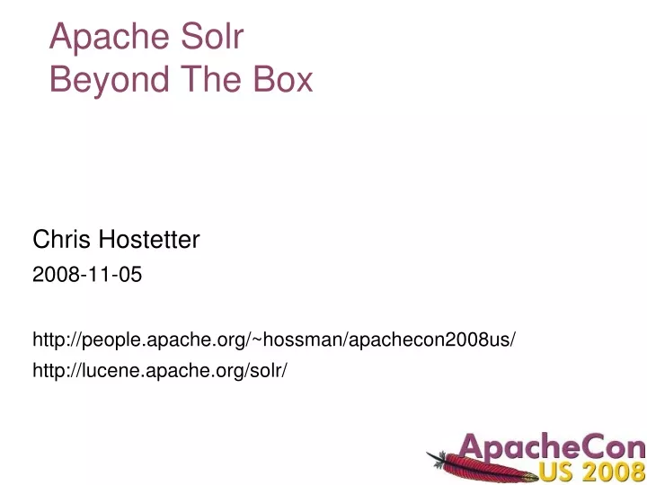 apache solr beyond the box