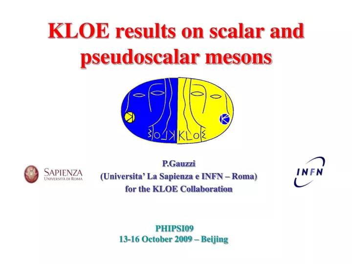 kloe results on scalar and pseudoscalar mesons