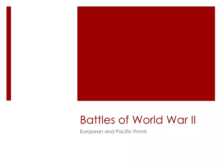 battles of world war ii