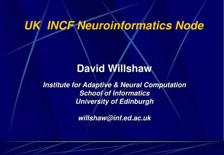uk incf neuroinformatics node
