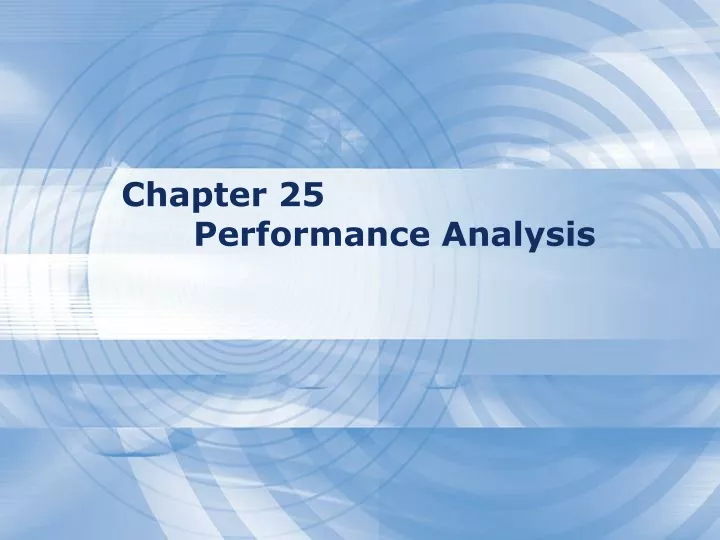 chapter 25 performance analysis