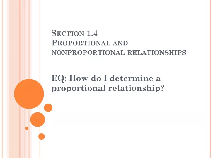 section 1 4 proportional and nonproportional relationships