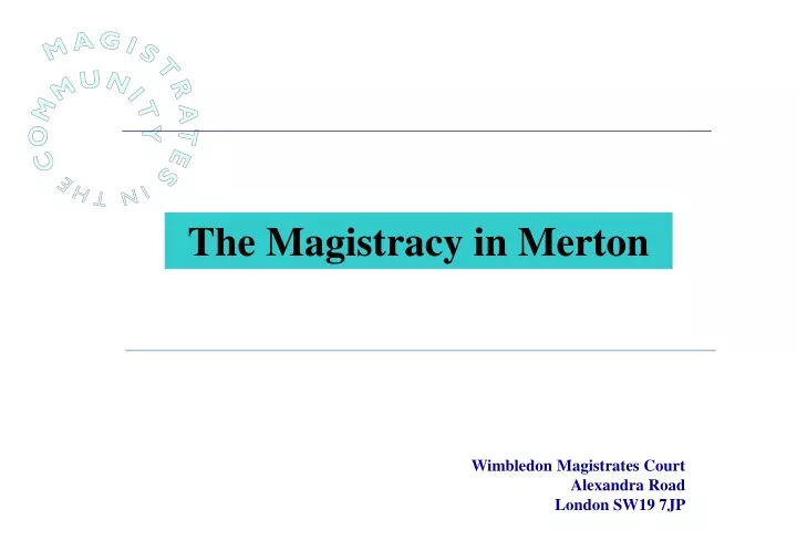 the magistracy in merton