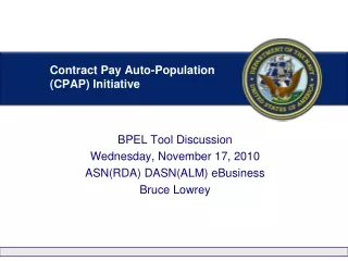 Contract Pay Auto-Population (CPAP) Initiative