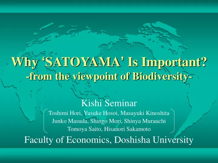 why satoyama is important from the viewpoint of biodiversity