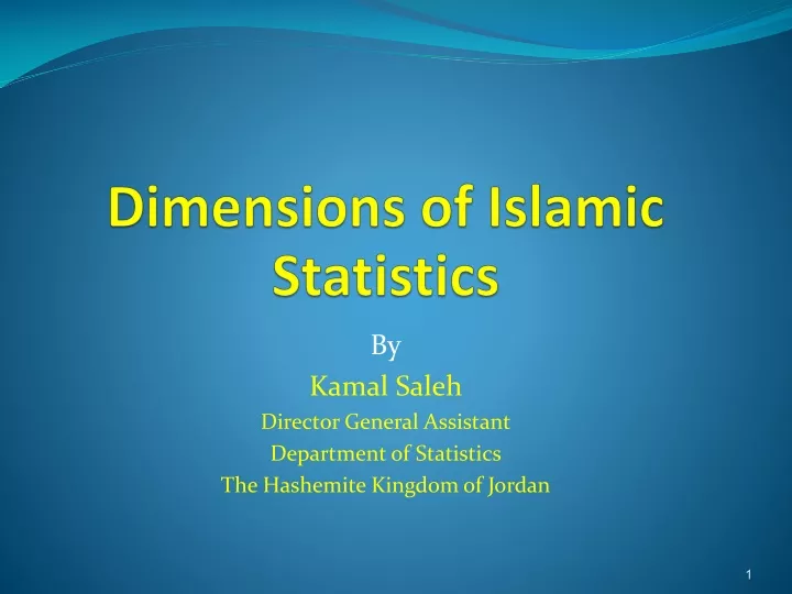 dimensions of islamic statistics