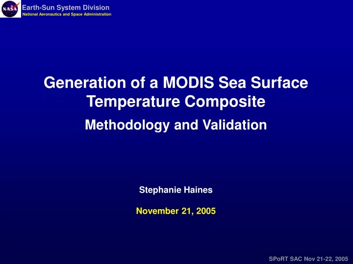 generation of a modis sea surface temperature