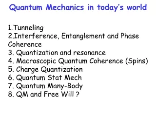 Quantum Mechanics in today’s world