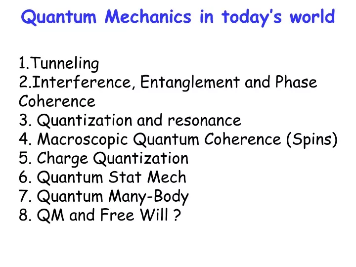 quantum mechanics in today s world