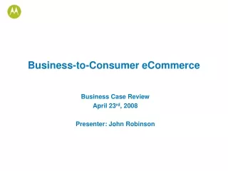 Business-to-Consumer eCommerce