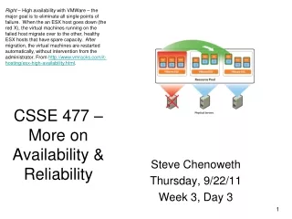 CSSE 477 – More on Availability &amp; Reliability
