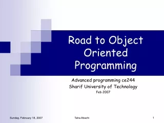 Road to Object Oriented Programming