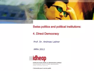 Swiss politics and political institutions: 4. Direct Democracy