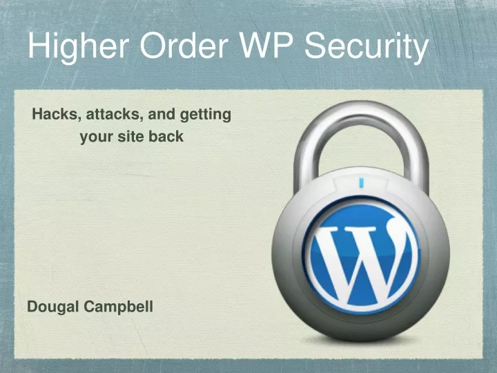 higher order wp security