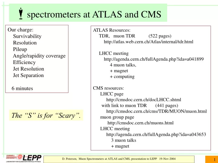 m spectrometers at atlas and cms