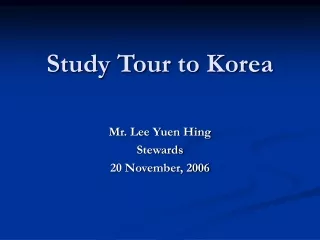 Study Tour to Korea