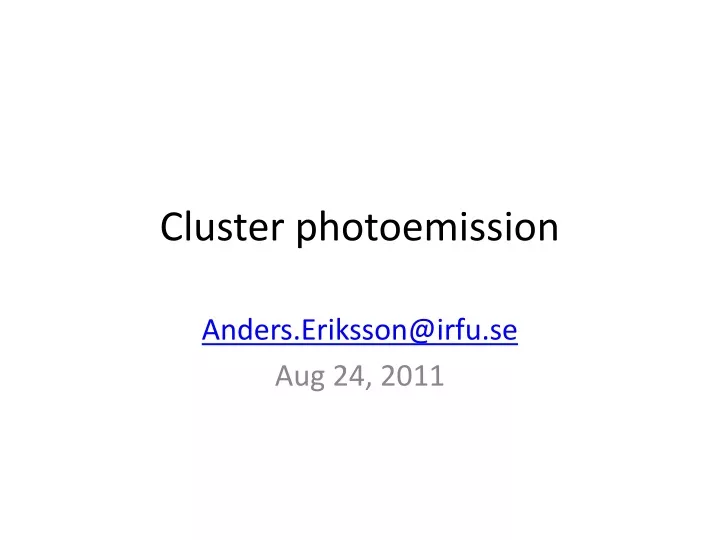 cluster photoemission