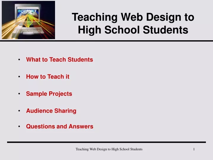 teaching web design to high school students