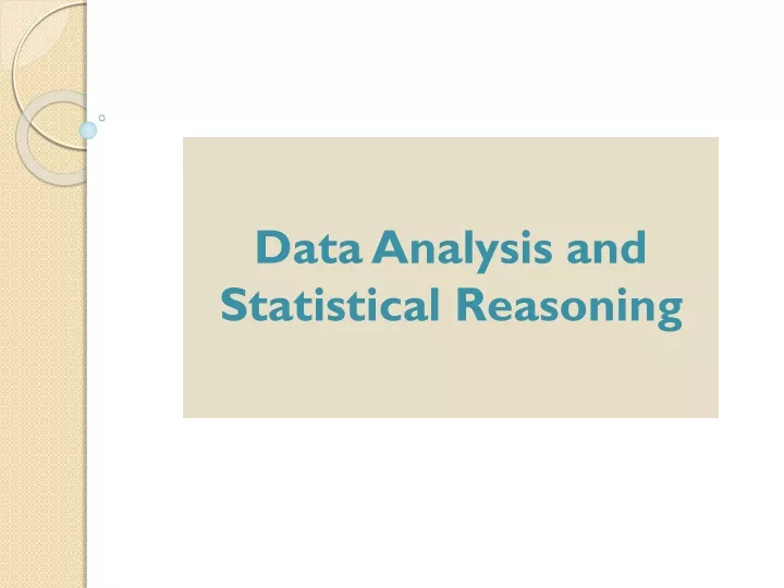 data analysis and statistical reasoning